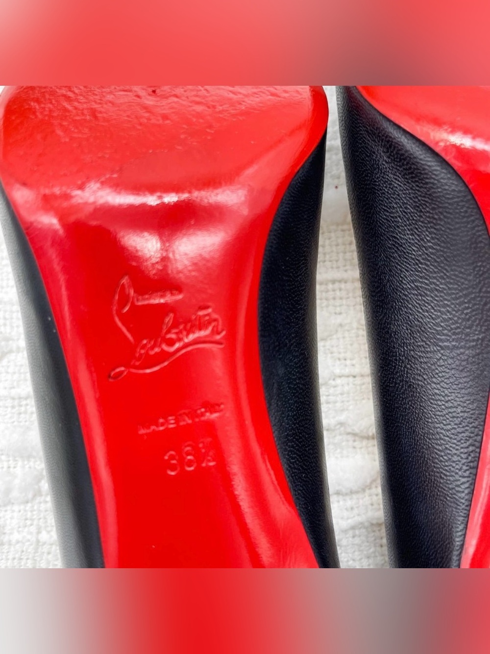 Christian Louboutin Black Leather Pumps with Red Soles - Picture 9 of 16